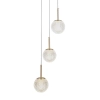 Potrójna kryształowa wisząca lampa Padri PND-40827-3-HBR-CL glamour złota