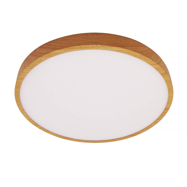 Drewniany plafon Riberio PLF-75689-WD-3K Italux LED 30W 3000K okrąg biały