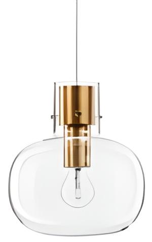Skandynawska lampa wisząca Padre przezroczysta złota