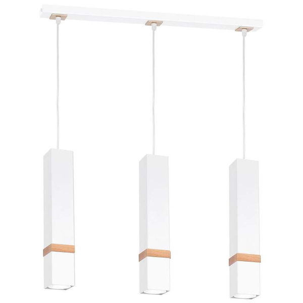 LAMPA wisząca VIDAR MLP5409 Milagro prostokatna OPRAWA metalowy ZWIS skandynawski na listwie biały