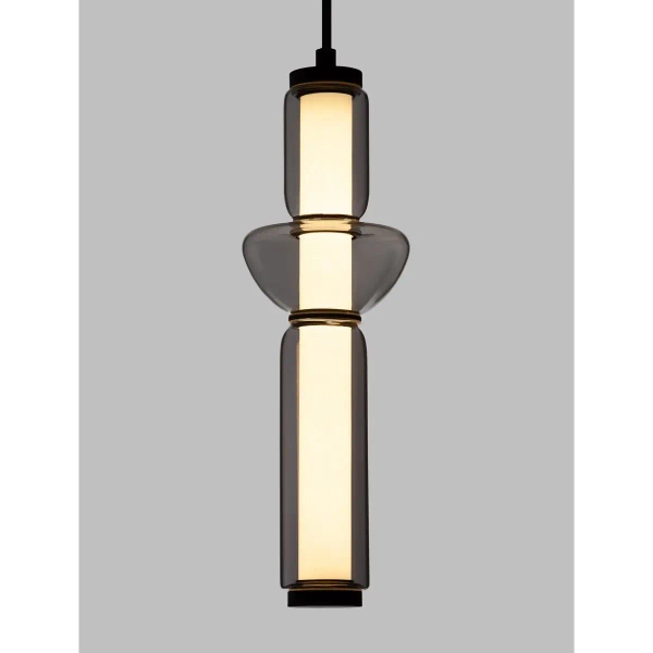 Szklana lampa wisząca GLORICA LE45190 LED 13W 3000K szary