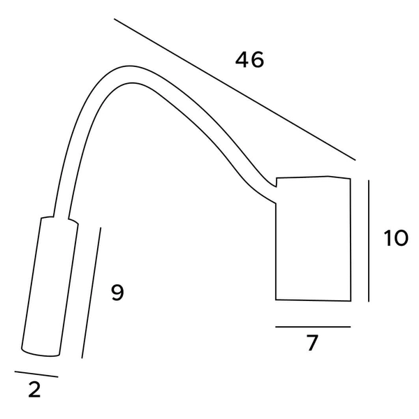 Regulowany kinkiet ścienny Rider W0046 Maxlight LED 3W 3000K do czytania czarny