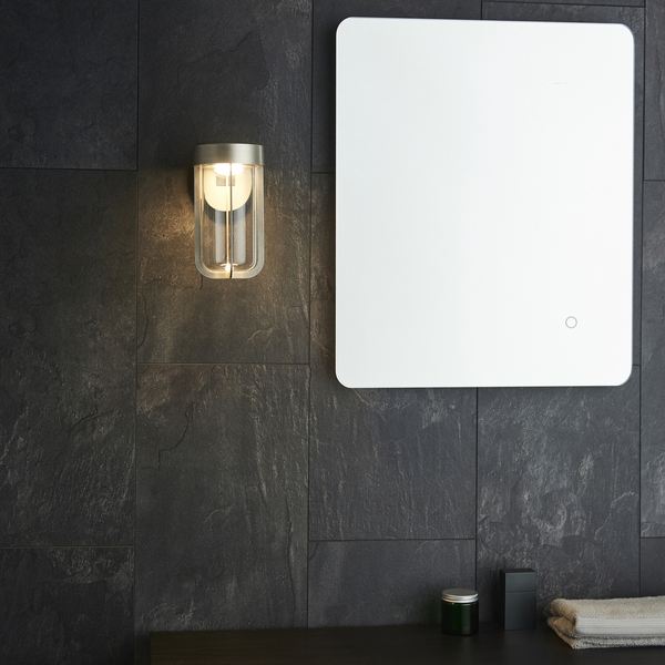 Kinkiet zewnętrzny L&-192782 Light& LED 8W 2700K szklany IP44 srebrny