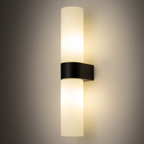 Kinkiet ścienny łazienkowy Natalie 10728 IP44 tuba metalowy szklany biały