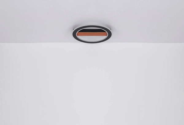 Lampa sufitowa okrągła Mattia 67268-30 LED 30W 3000K czarna drewno