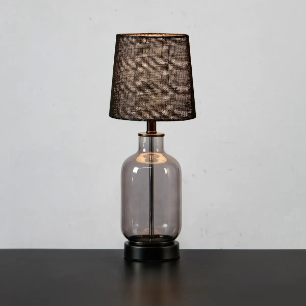 Przydymiona lampka stołowa Costero 108695 Markslojd szklana czarna