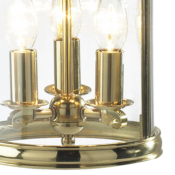 Świecznikowa lampa wisząca Lambeth LAM0340 Dar Lighting przezroczysta mosiądz