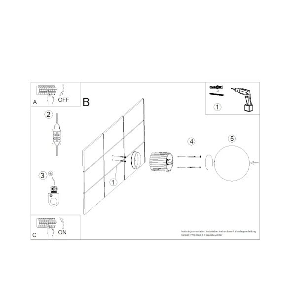 Kulista lampa ścienna HALO SL.1717 do łazienki IP44 beżowa biała