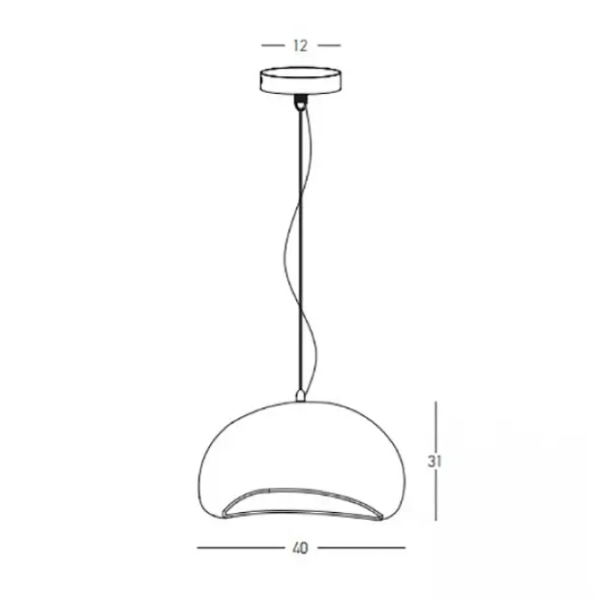 Skandynawska lampa wisząca 23161 kopuła do salonu biała kremowa