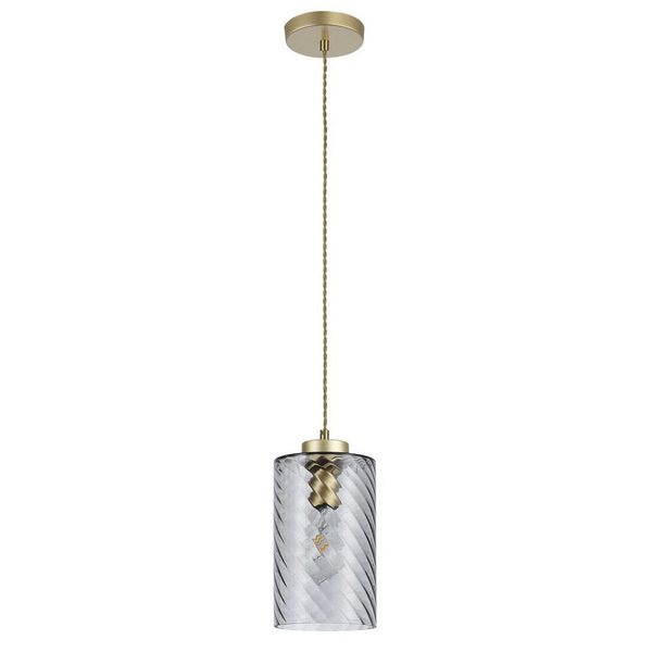 LAMPA wisząca SHEILA 5228 Rabalux szklana OPRAWA zwis tuba przydymiona złota