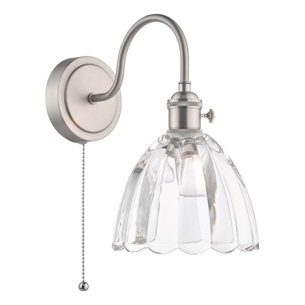 Lampa ścienna dzwonek Hadano HAD0761-11 szklana chrom przezroczysty