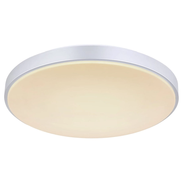 Nowoczesna LAMPA sufitowa SONNY 41586-18 Globo okrągły plafon LED 18W 3000K - 6000K z pilotem srebrny