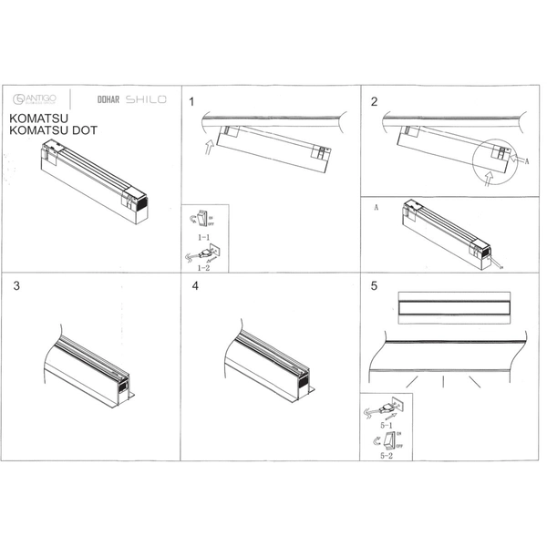 Lampa do szyny magnetycznej Komatsu 6543 Shilo LED 12W 4000K biały