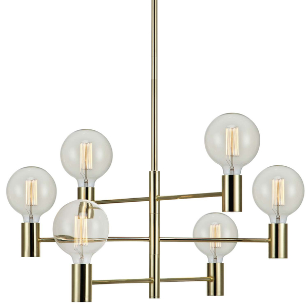 LAMPA wisząca CAPITAL 106418 Markslojd metalowa OPRAWA industrialna ZWIS 6-punktowy żarówki bulbs sticks złoty