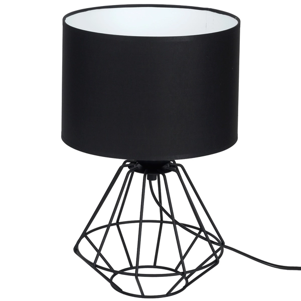 Abażurowa LAMPA stołowa COLIN MLP4792 Milagro druciana LAMPKA metalowa klatka stojąca czarna