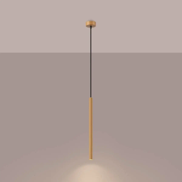 Lampa wisząca Arche SL.1339 Sollux rurka tubka do kuchni złota