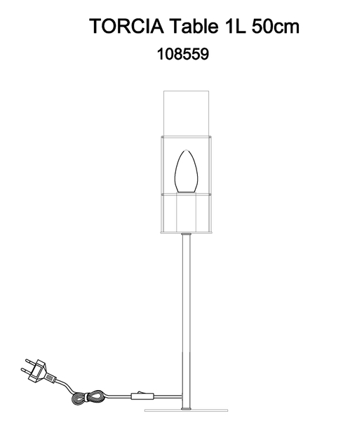 Lampa na stół Torcia 108559 Markslojd szklany abażur przydymiony
