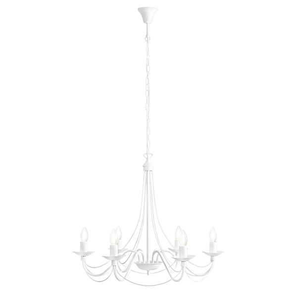 Żyrandol pałacowy Róża 397K Aldex 6-ramienny świecznik na łańcuchu