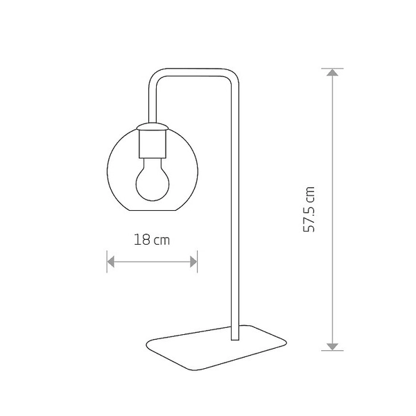 Loftowa lampka stojąca Monaco 9308 szklana do gabinetu czarna