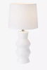 Stojąca lampa biurkowa Shape z ceramiki z abażurem biała