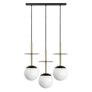Potrójna wisząca lampa PLAAT A 3L PLL332P0 czarny mosiądz