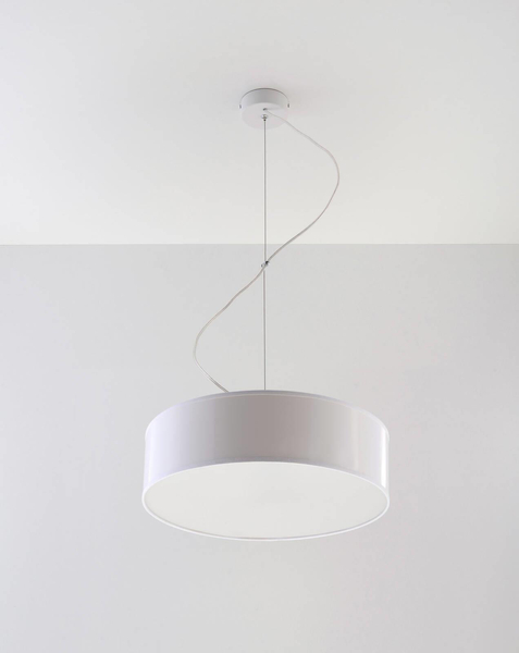 Natynkowa lampa wisząca ARENA 35 SL.0117 Sollux okrągła biała