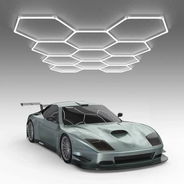 Sufitowa lampa do garażu Hexagon HEX-297X412-NW LED 331W 4000K IP54 biała