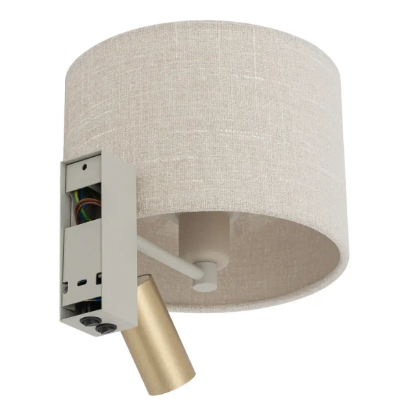 Nocna lampa ścienna SANTANA 11654 do czytania kremowa