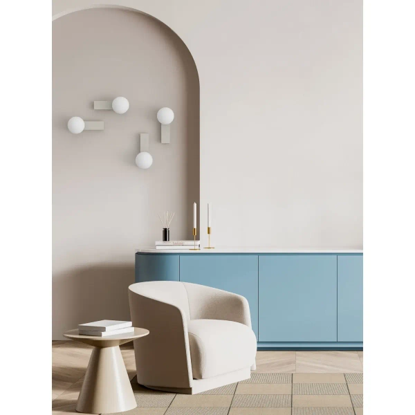 Naścienna lampa łazienkowa Boletta Parette Toupe OR85549 kula IP44 szara