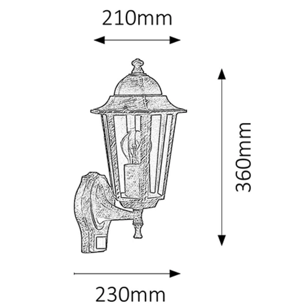 Kinkiet ogrodowy lampion Velence 8218 Rabalux IP43 szklany klosz złoty