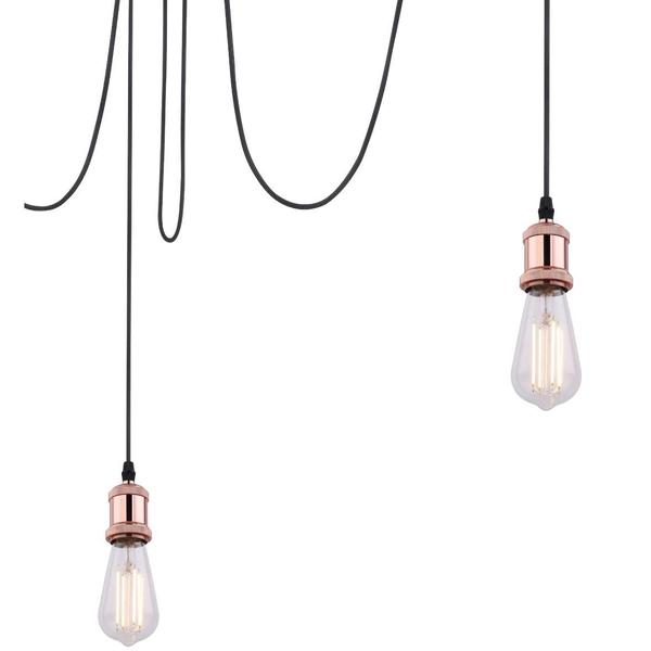 Industrialna LAMPA wisząca OLIVER A32-3 Globo loftowa OPRAWA metalowa ZWIS pająk czarny miedziany