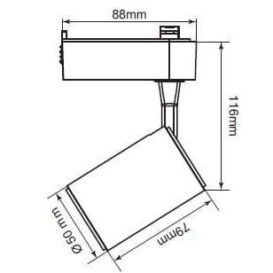 LAMPA sufitowa LEON LP-1919/1W WH Light Prestige metalowa OPRAWA LED 7W 3000K do systemu szynowego 1-fazowego tuba biała