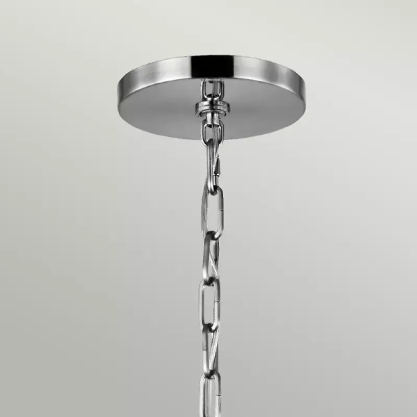 Wisząca lampa z łańcuchem LORAS QN-LORAS6 szklana przezroczysta chrom