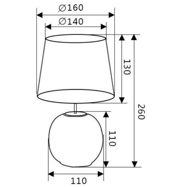 Stojąca LAMPA stołowa EUDORA DL012-50821 RL Light nocna LAMPKA abażurowa na biurko niebieska złota