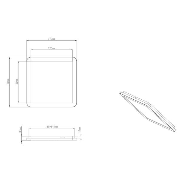 Sufitowa lampa kwadratowa CAMILLUS R62931032 LED 10W 3000K IP44 czarny