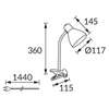 regulowana lampa na biurko KATI 02862 Ideus z klipsem czerwony
