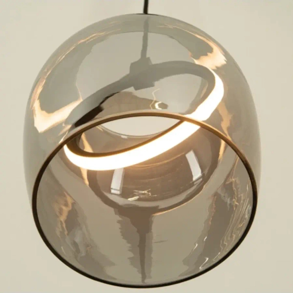 Kopułowa lampa wisząca do salonu 23078 LED 6W 3000K przydymiony czarny