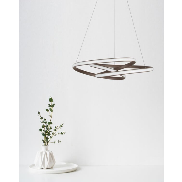 Salonowa lampa wisząca wstążka Ibiza LE41654 LED 43W 3000K brązowa biała