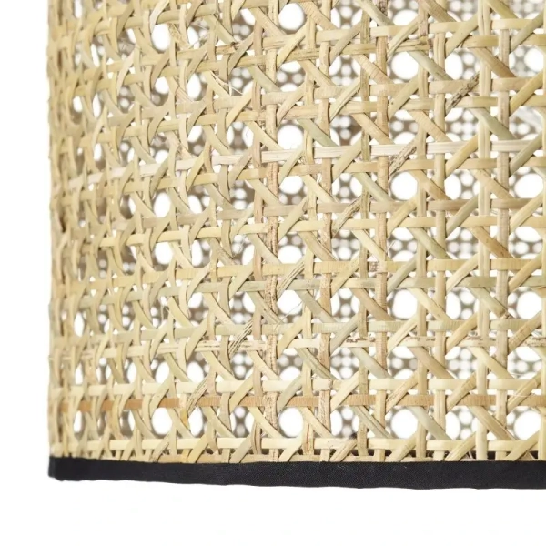 Wisząca lampa ratanowa Wiley 99090/09 nad wyspę czarna beżowa