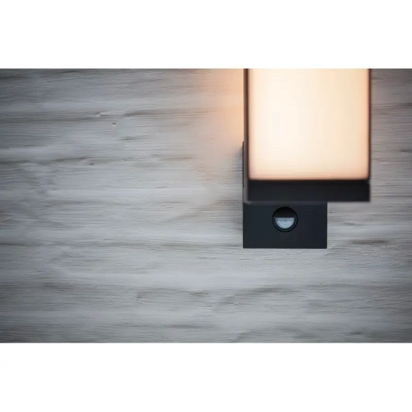 Ścienna LAMPA ogrodowa CUBA 5193811118 Lutec metalowa OPRAWA elewacyjna LED 13W 3000K kinkiet z czujnikiem IP54 szary