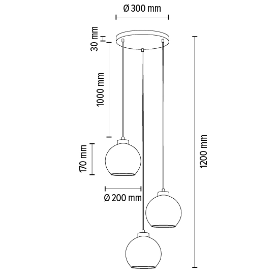 Lampa wisząca LAGUNA 18710374R skandynawska szklana kaskada zwis drewno