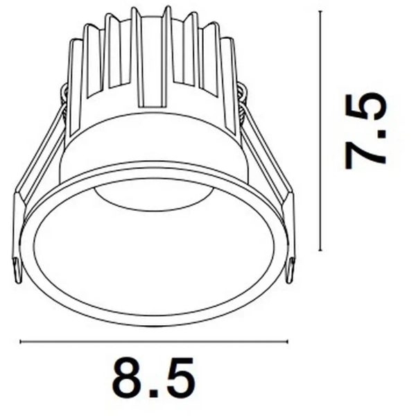 Podtynkowa lampa sufitowa ARAMIEL LE65111 LED 13W 2700K czarna