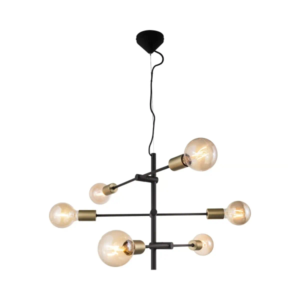 Wisząca lampa nad stół JOSEFINE 48933003 do salonu czarny mosiądz