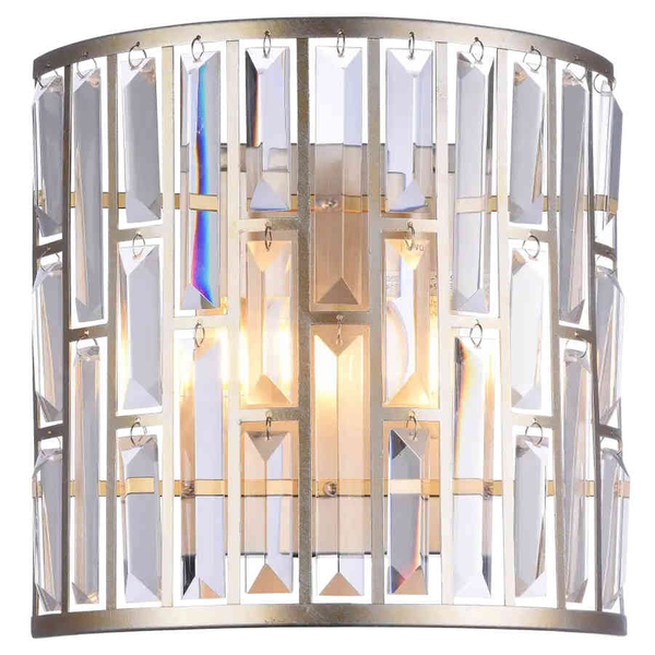 Ścienna LAMPA pałacowa KIEV W02103CP Cosmolight kinkiet kryształowy do jadalni glamour szampański