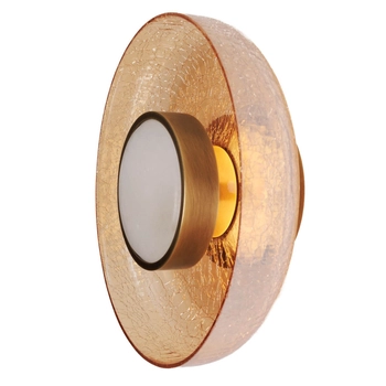 Okrągła lampa ścienna Signature W0352 LED 9W 3000K szklana mosiądz