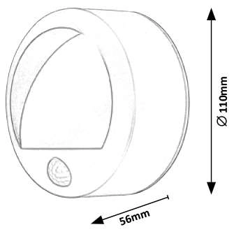 Zewnętrzna LAMPA elewacyjna AMARILLO 7980 Rabalux okrągła OPRAWA z czujnikiem ruchu LED 1,5W 3000K IP44 biały