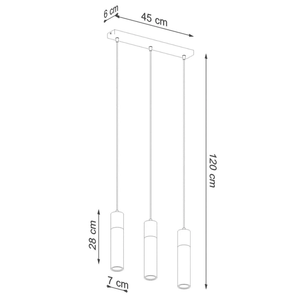 Skandynawska lampa wisząca SL.0967 3-punktowa beton drewno