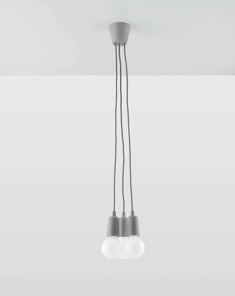 LAMPA wisząca SL.0576 pająk OPRAWKA industrialny ZWIS szary