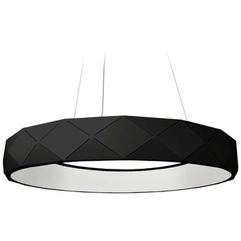 Wisząca LAMPA geometryczna REUS LP-8069/1P LED BK Light Prestige metalowa OPRAWA okrągła LED 36W 4000K pierścień zwis czarny