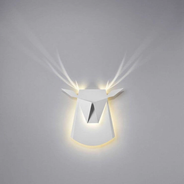 Lampa ścienna ORIGAMI DEER-W metalowa kinkiet LED 6W 3000K jeleń biały